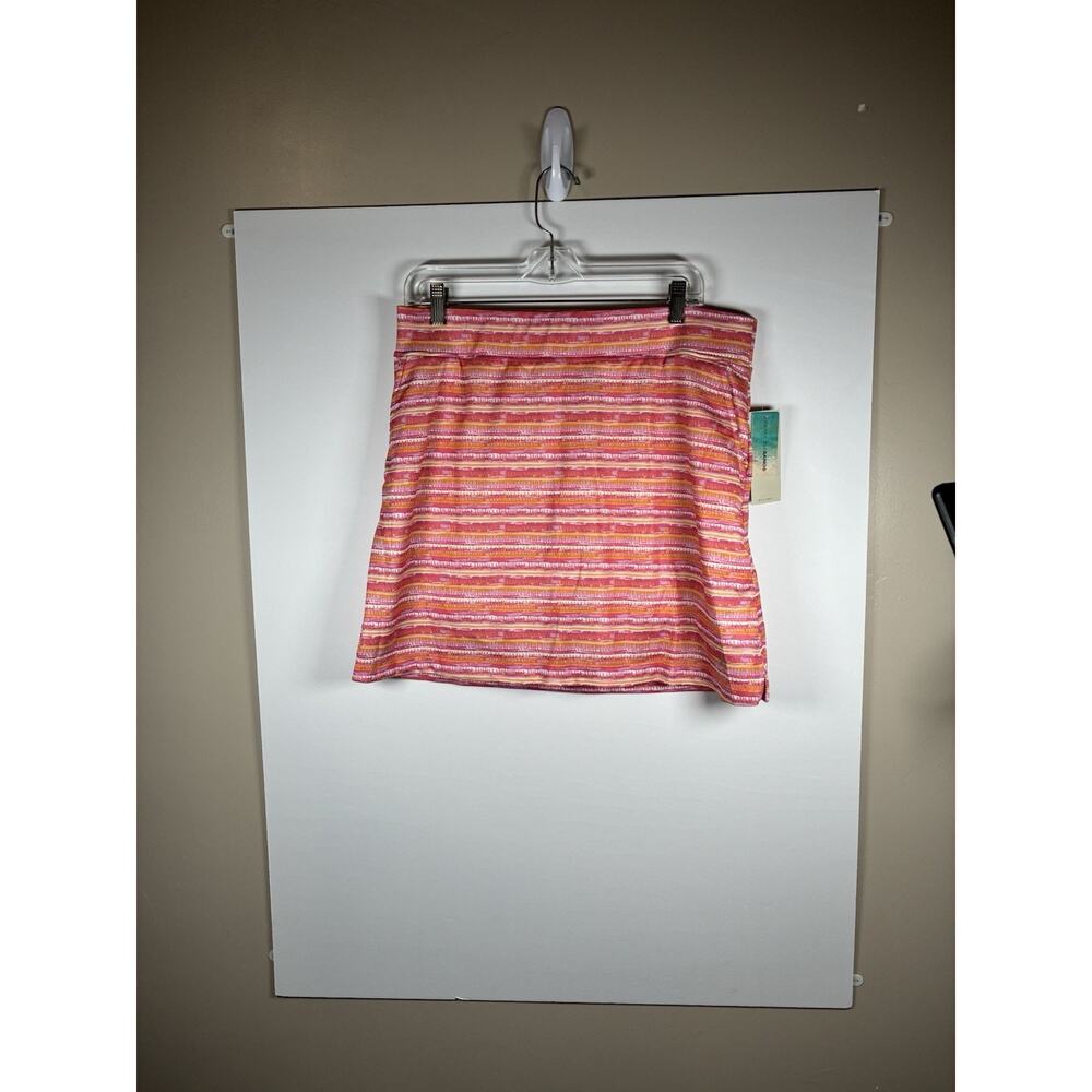 Bermuda Sands Golf Skort Size L NWT Pink Orange Print Winter Flamingo Skirt $85